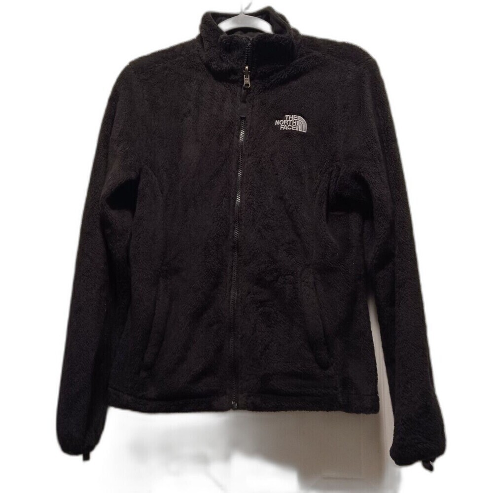 The North Face Womens Petite Black Fleece‎ Full Zip Jacket Hiking Size S